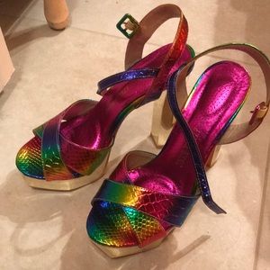 Rainbow Akira heels, never worn